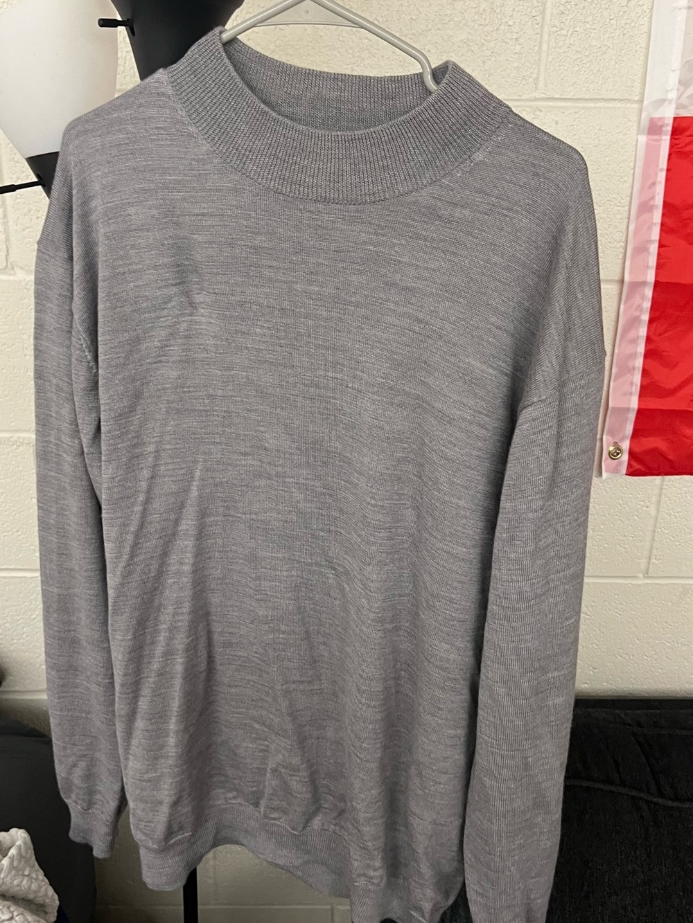 Men's Gray Crewneck Sweater - Lightweight Knit